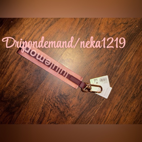 Lululemon Never Lost Keychain Wordmark- Garnet/Spiced Chai/Rose Gold - Picture 3 of 6